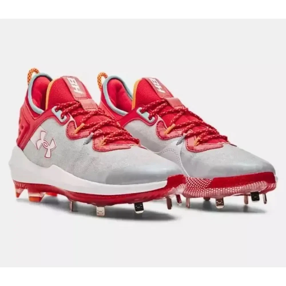 Under Armour UA Harper 8 low ST Baseball Cleats 3026588-105 White Red Mens 14